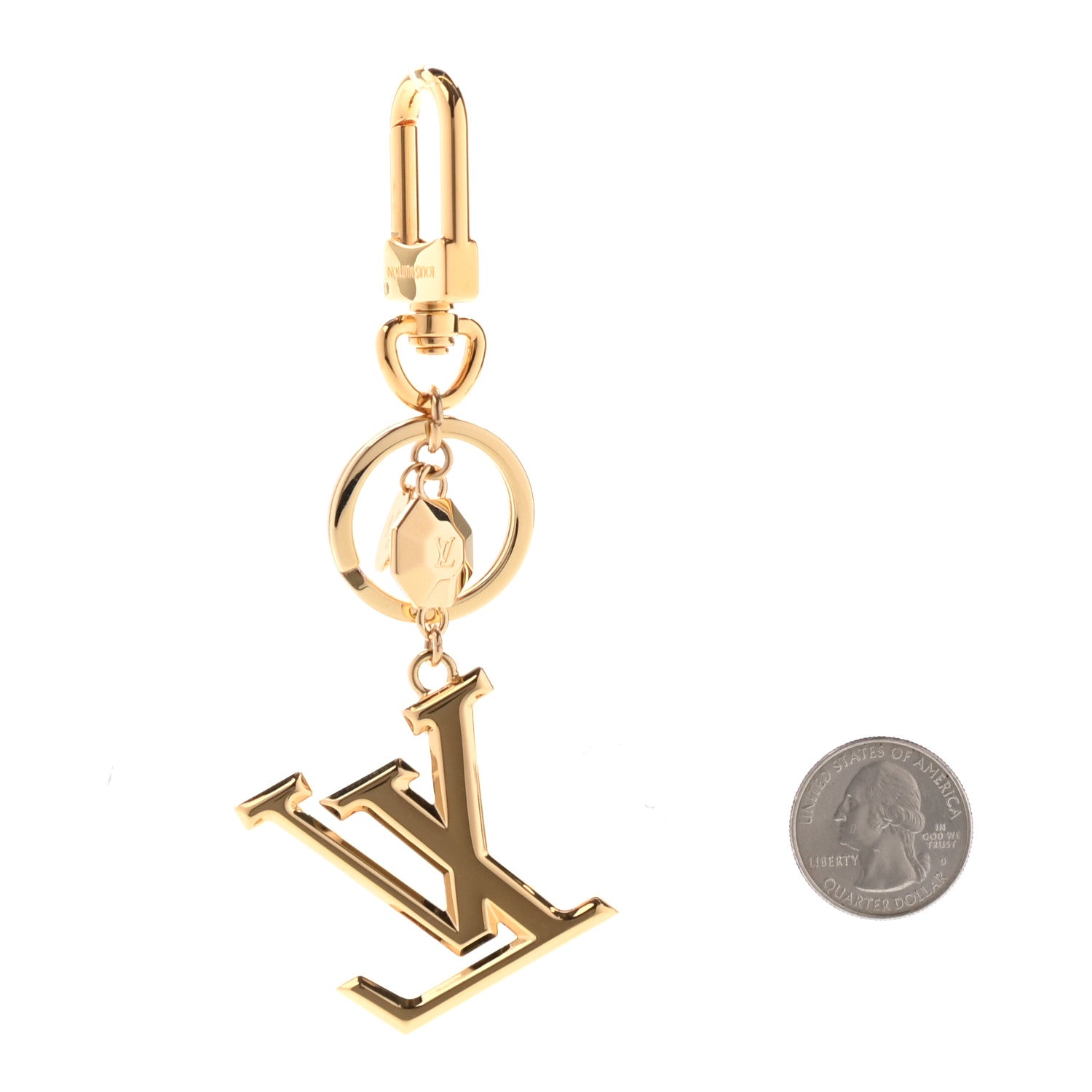 Louis Vuitton LV Facettes Bag Charm Key Holder Gold 2 of 5