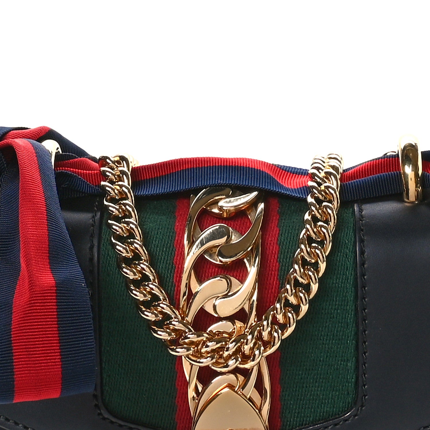 Gucci Calfskin Mini Sylvie Chain Shoulder Bag Black 8 of 10
