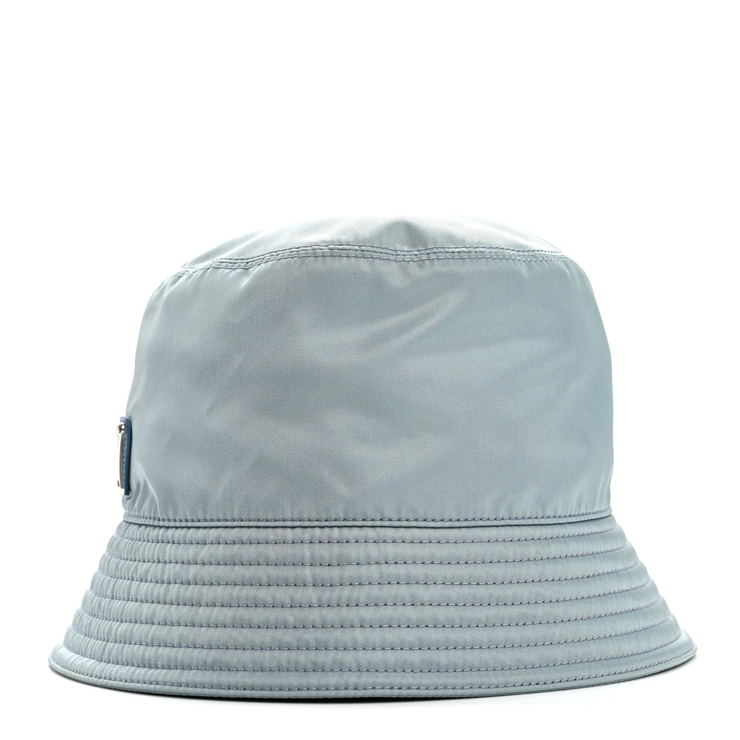 Prada Re-Nylon Metal Triangle Logo Womens Bucket Hat M Celeste 4 of 8