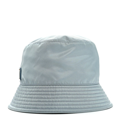 Prada Re-Nylon Metal Triangle Logo Womens Bucket Hat M Celeste 4 of 8