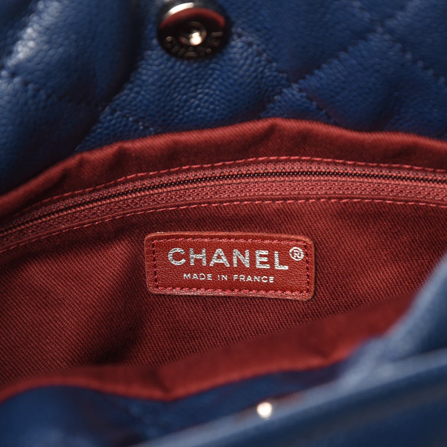 Chanel Caviar Timeless CC Soft Tote Navy Blue 6 of 11