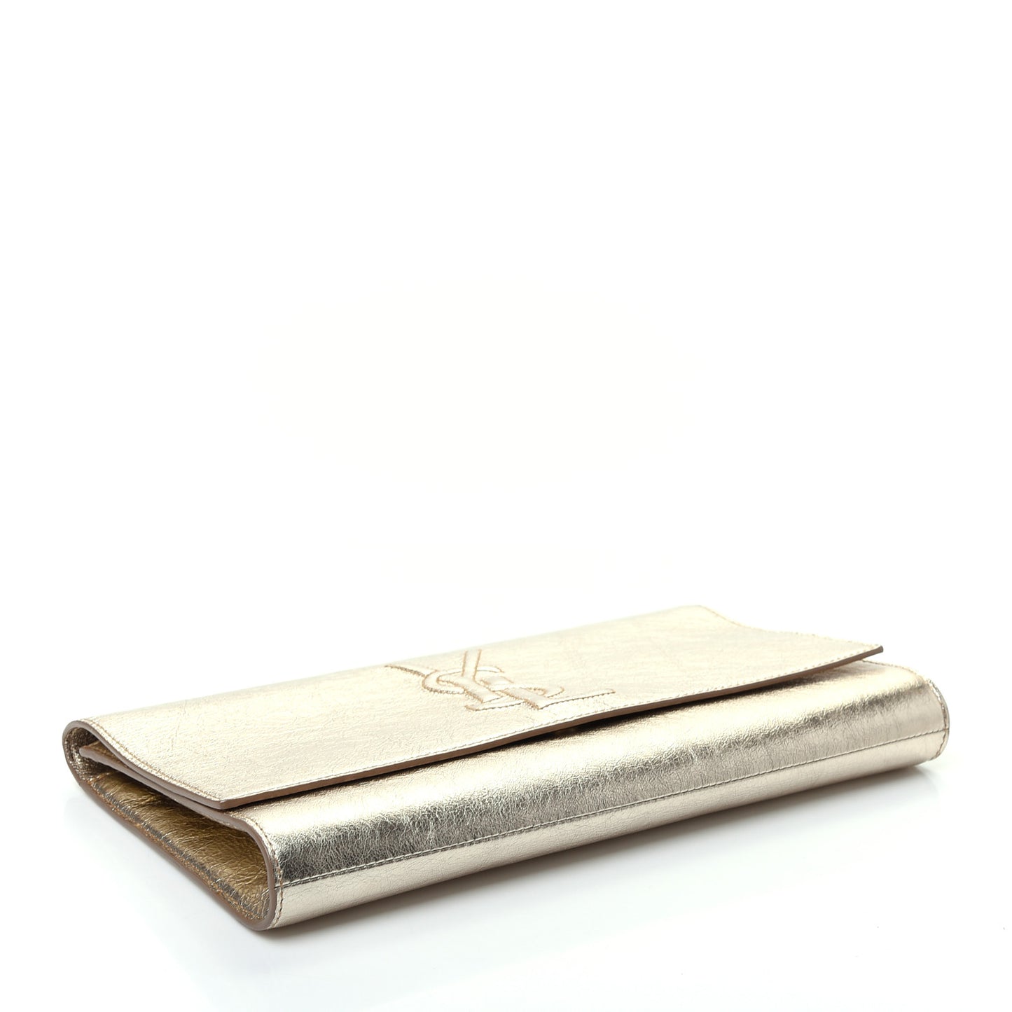 Metallic Calfskin Monogram Large Belle De Jour Clutch Gold
