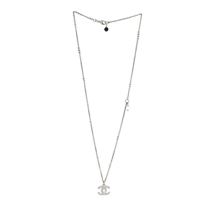 Chanel Crystal Timeless CC Necklace Silver 3 of 5