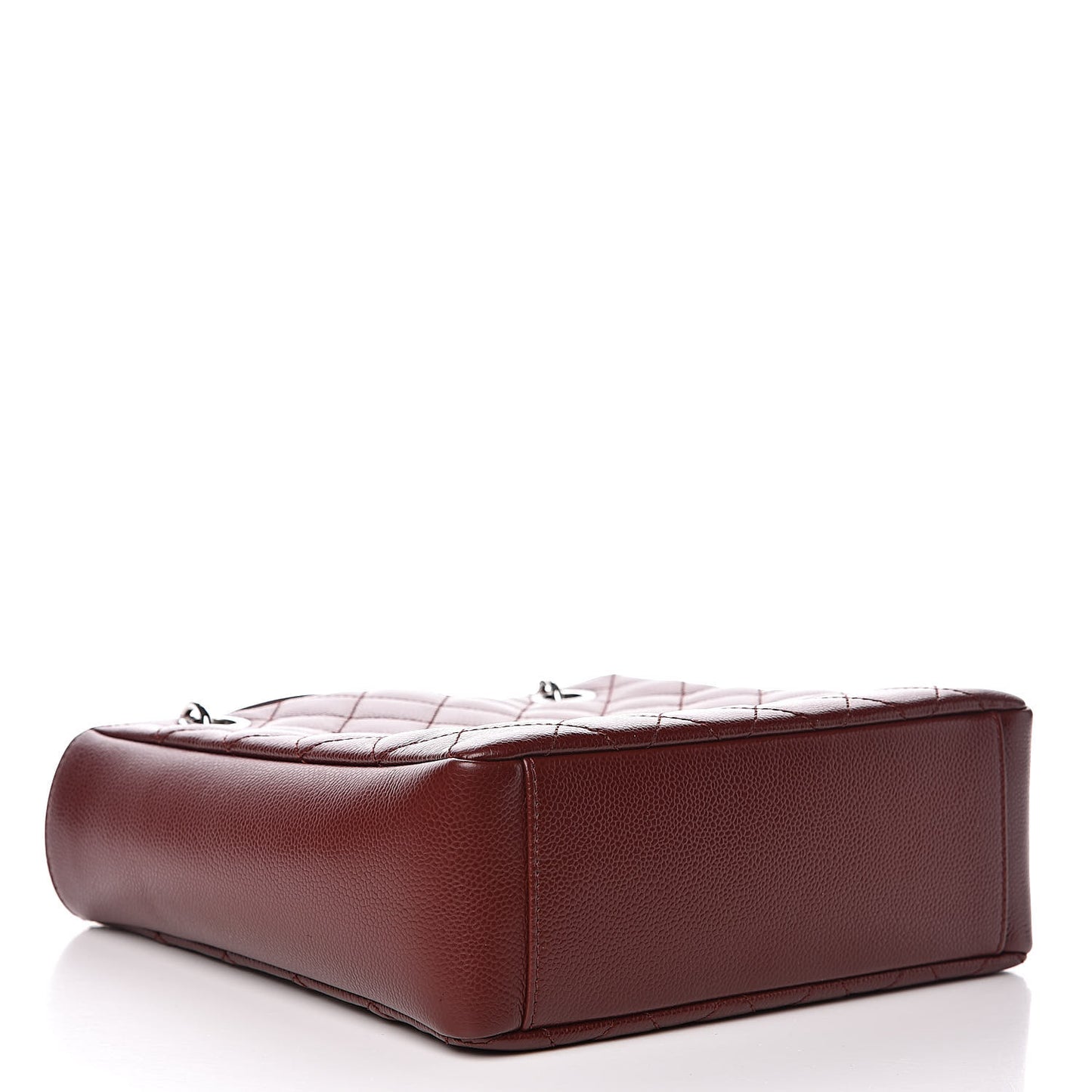 Caviar Quilted Petit Shopping Tote PST Burgundy