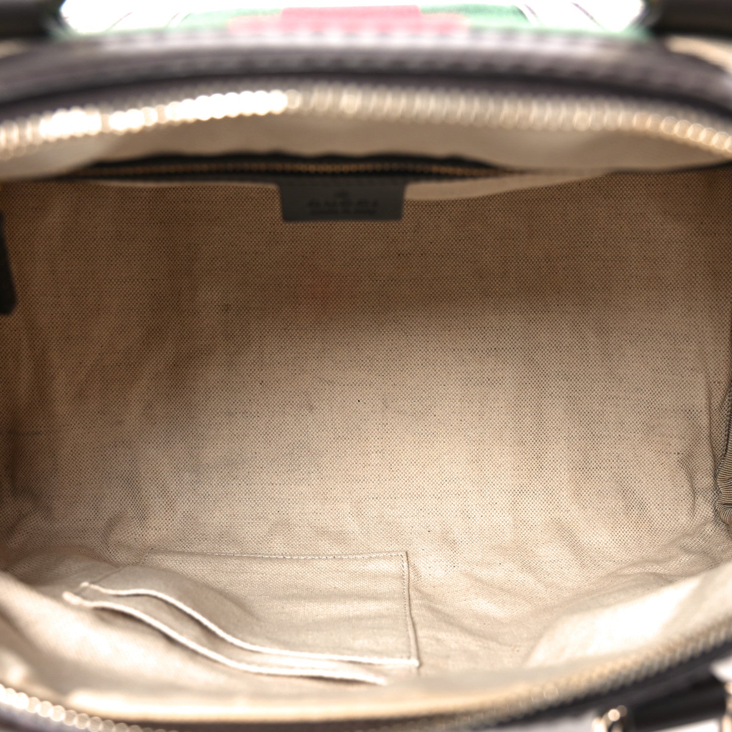 Gucci Monogram Selleria Calfskin Vintage Web Medium Boston Beige Ebony Cocoa 5 of 10