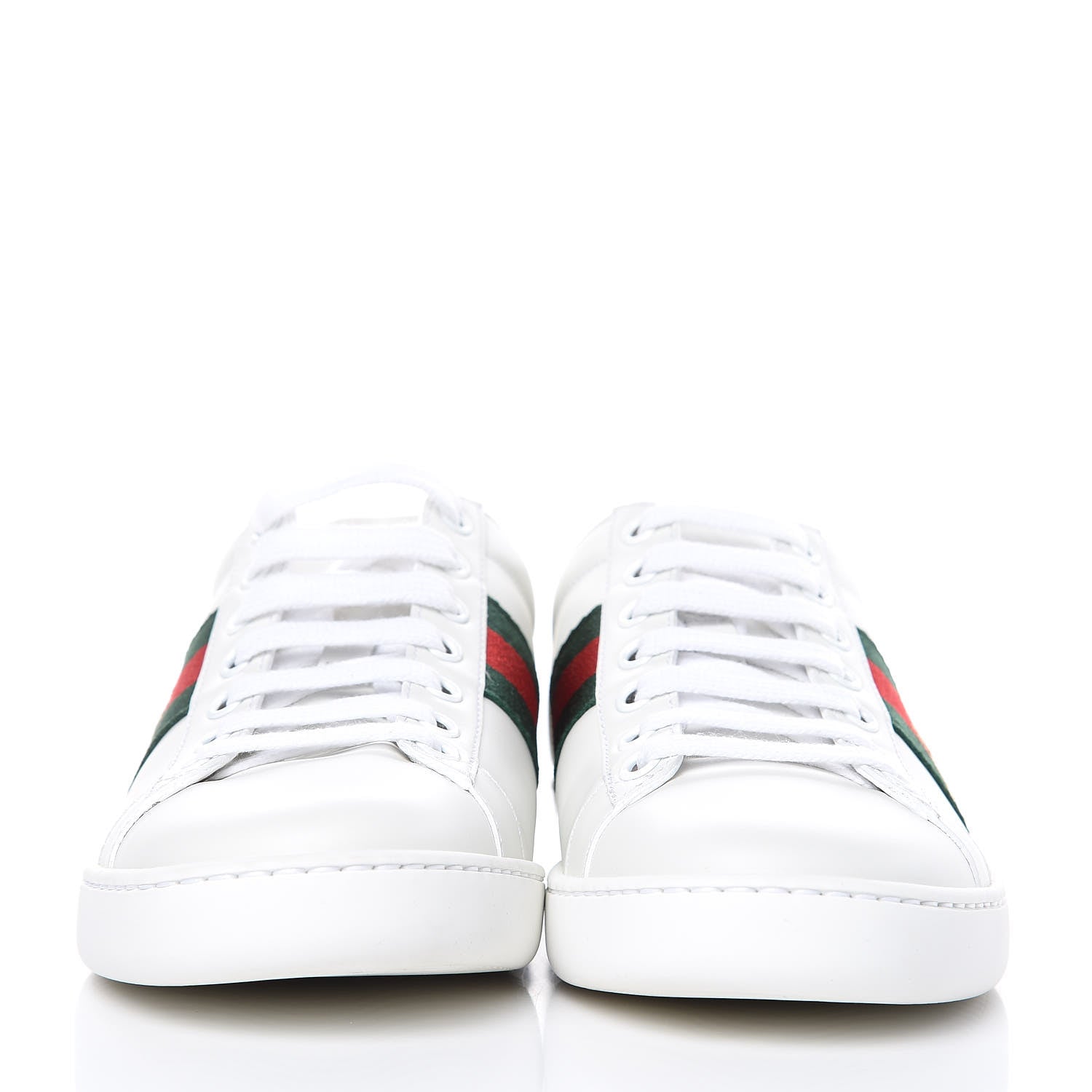 Gucci Calfskin Ayers Bee Embroidered Womens Ace Sneakers 35.5 White Green 2 of 8