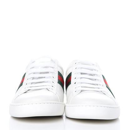 Gucci Calfskin Ayers Bee Embroidered Womens Ace Sneakers 35.5 White Green 2 of 8