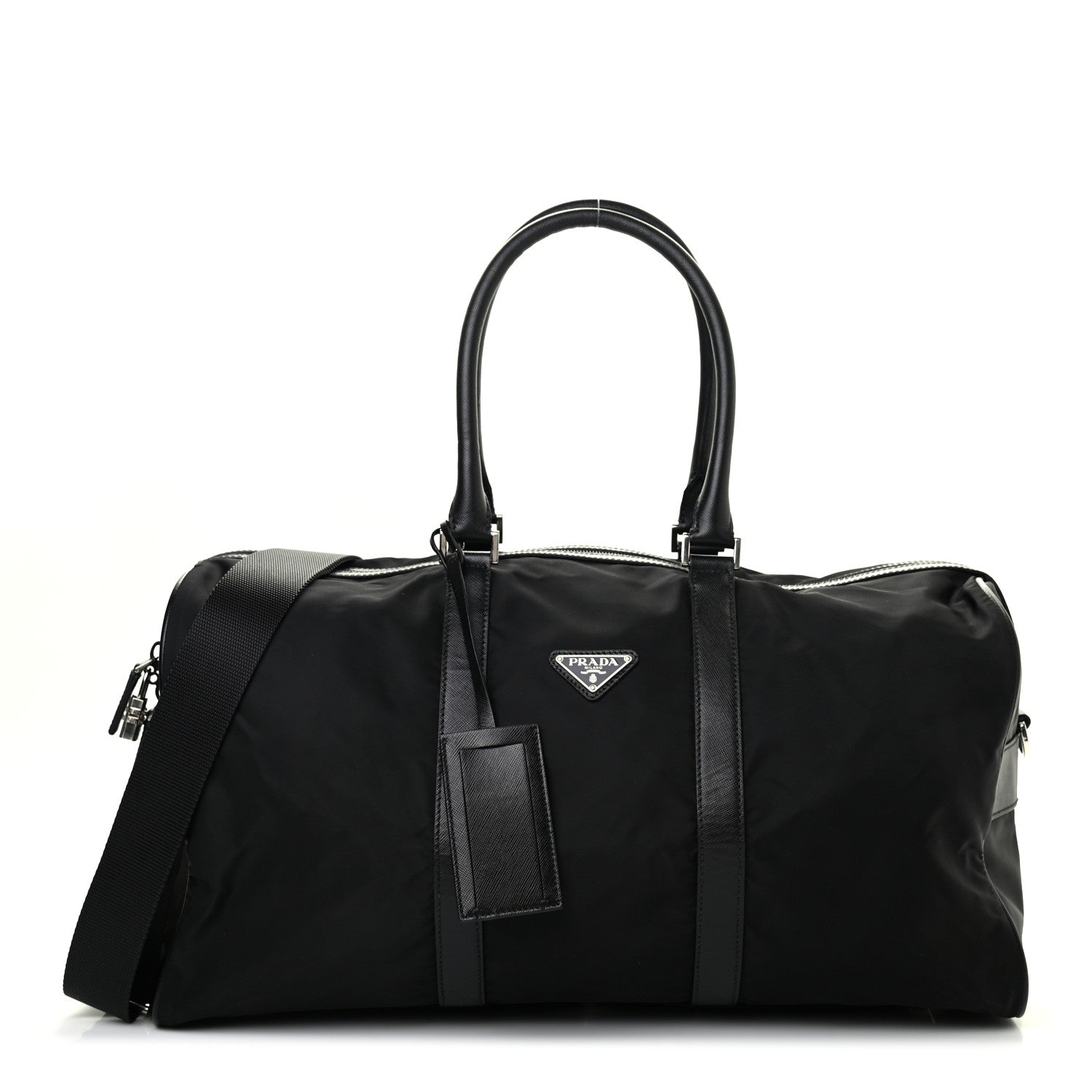 Prada Tessuto Nylon Saffiano Duffle Black 1 of 9