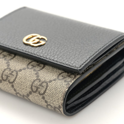 Gucci Dollar Calfskin GG Supreme Monogram Medium GG Marmont Wallet Black Beige Ebony 8 of 9