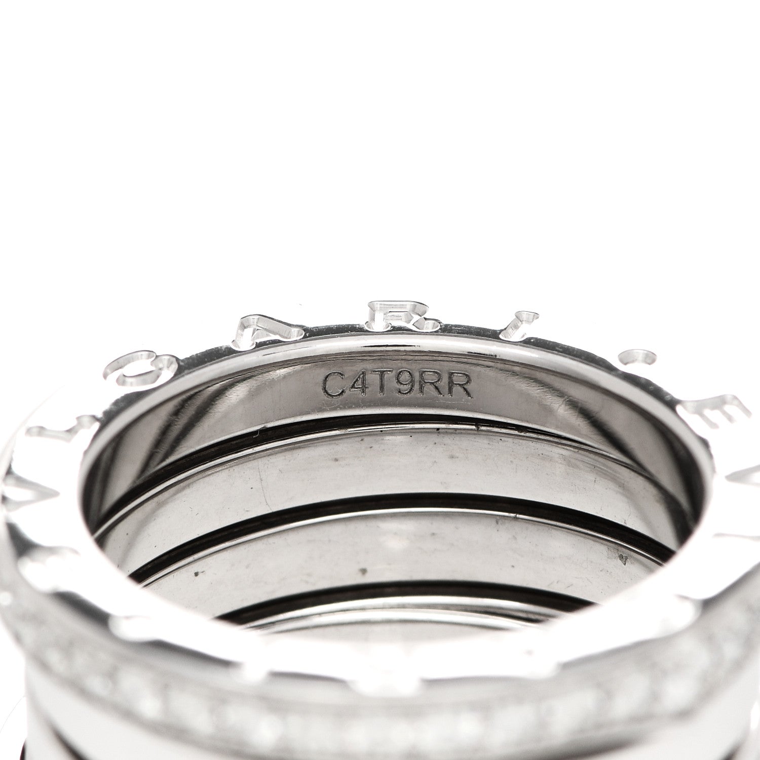 Bulgari 18K White Gold Diamond B.Zero1 Four-Band Pave Ring 52 6 6 of 6