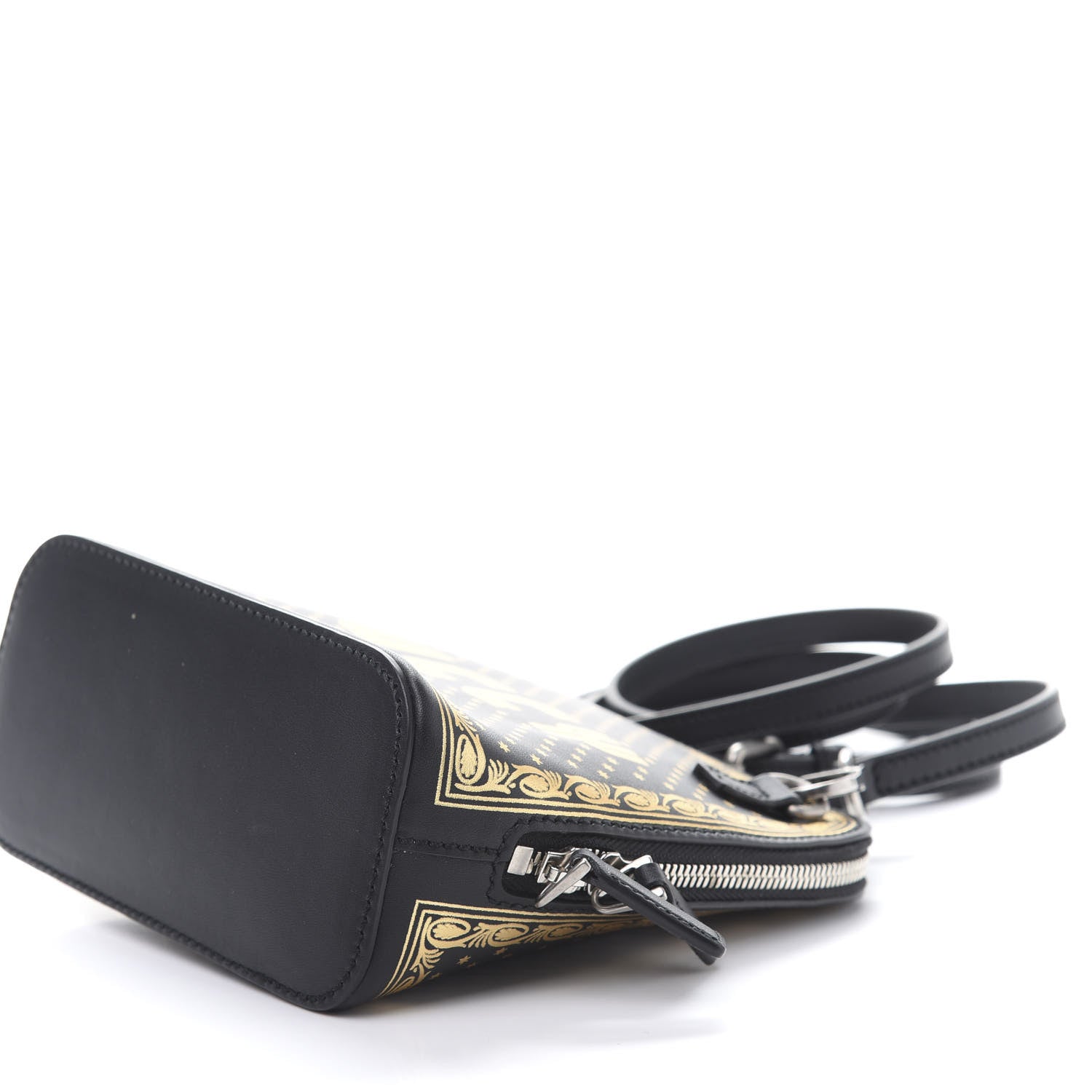 Gucci X SEGA Calfskin GUCCY Stars Mini Dome Shoulder Bag Black Gold 8 of 12