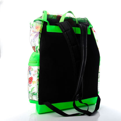 Gucci PVC Floral Double Buckle Backpack Fluo Green 2 of 8
