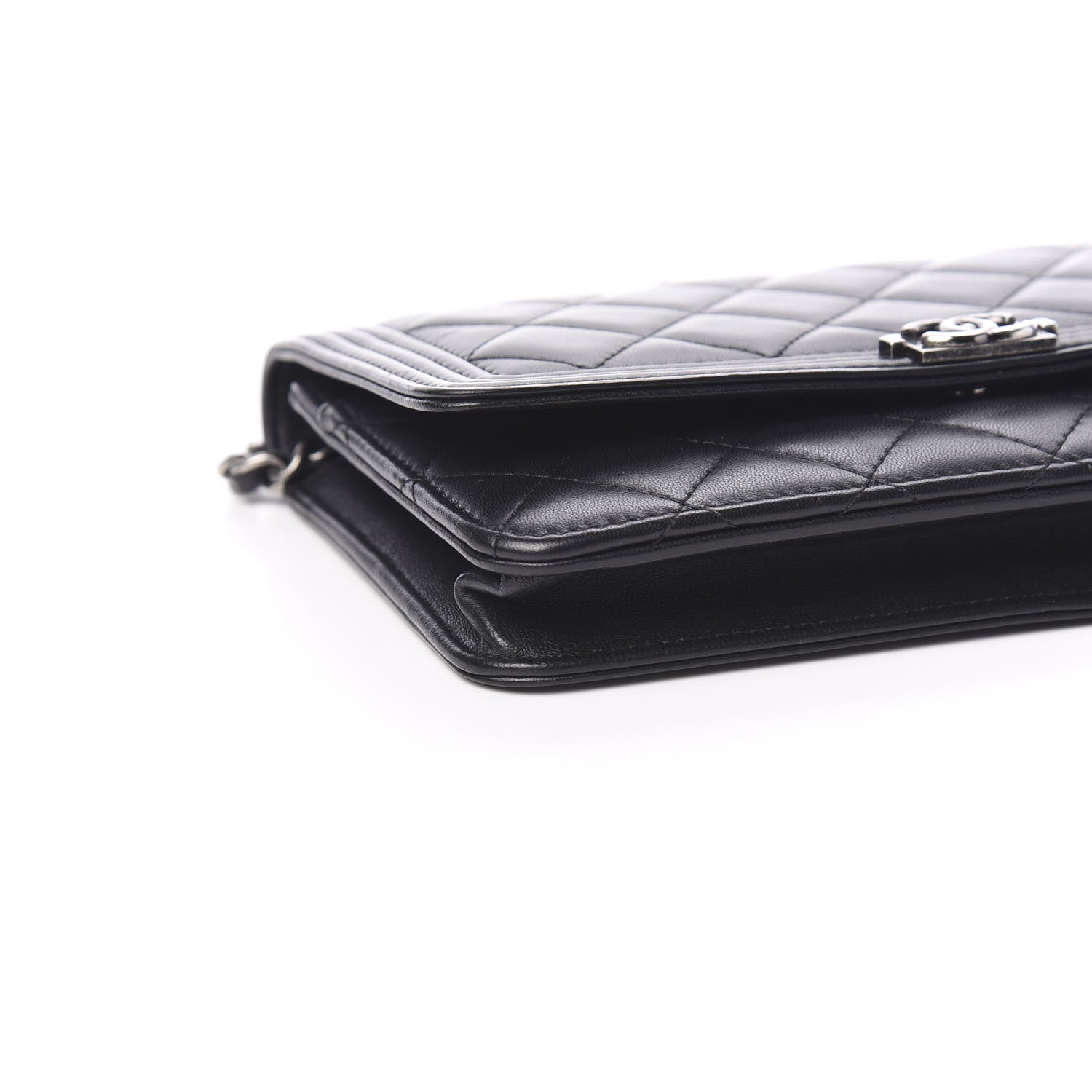 Chanel Lambskin Quilted Boy Wallet On Chain WOC Black 8 of 11