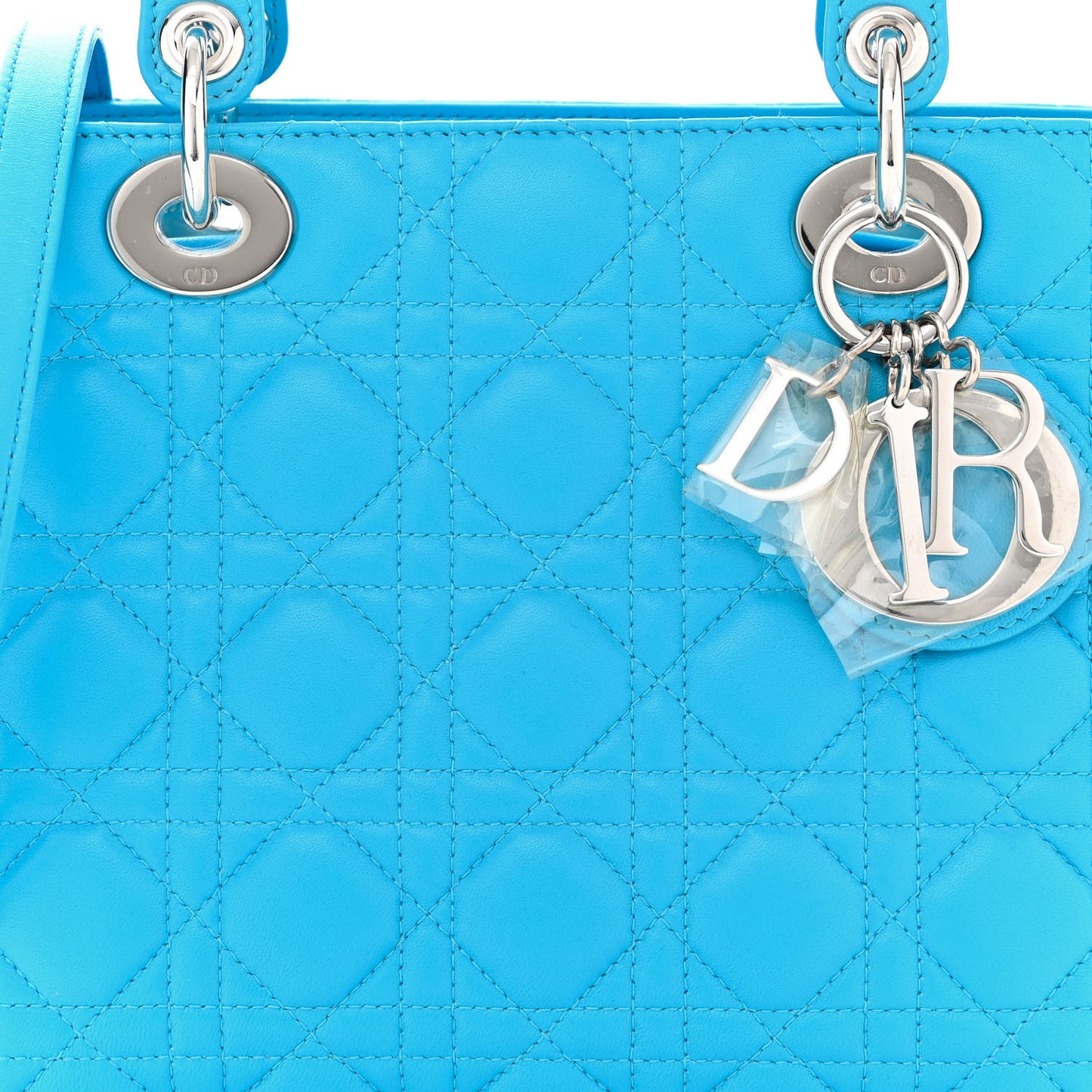 Lambskin Cannage Medium Lady Dior Blue