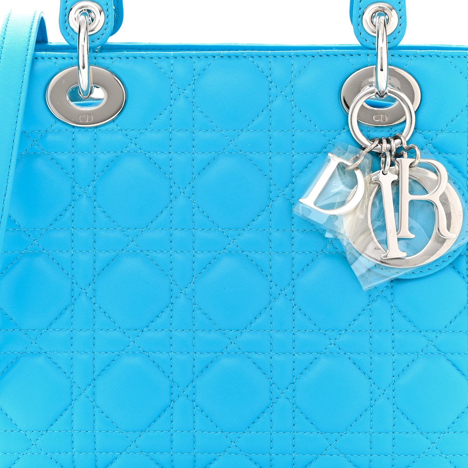 Christian Dior Lambskin Cannage Medium Lady Dior Blue 8 of 10
