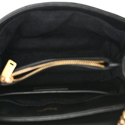 Saint Laurent Calfskin Y Quilted Monogram Small Loulou Chain Satchel Black 5 of 13