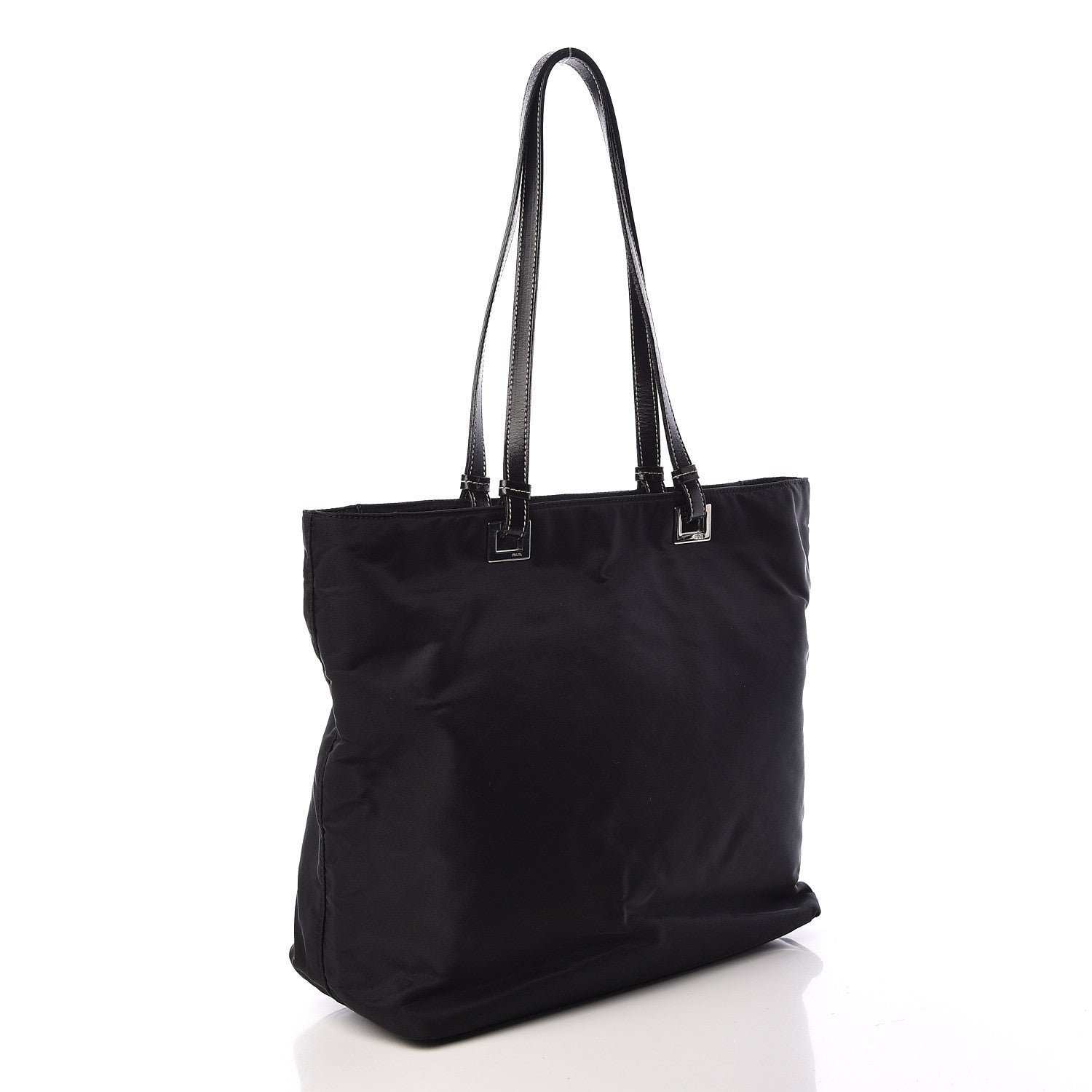 Prada Tessuto Nylon Soft Calf Tote Nero Black 3 of 11