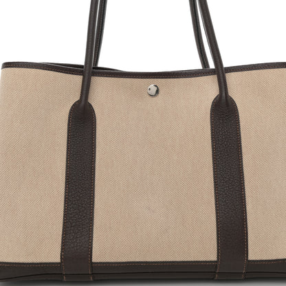 Hermes Toile Buffle Skipper Garden Party 36 MM Tote Marron Fonce 9 of 11