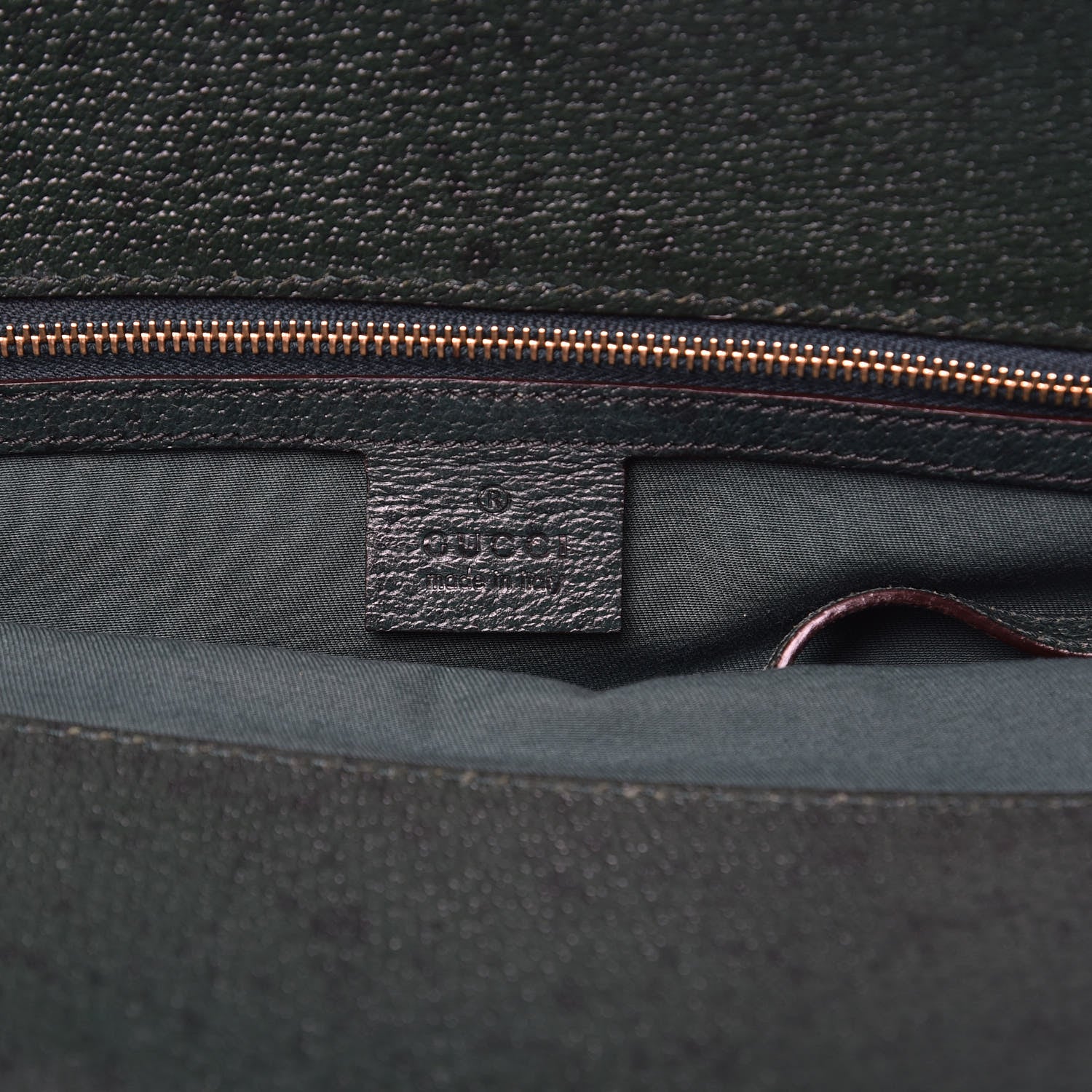 Gucci Velvet Horsebit Embossed Large Punch Top Handle Tote Green 6 of 12