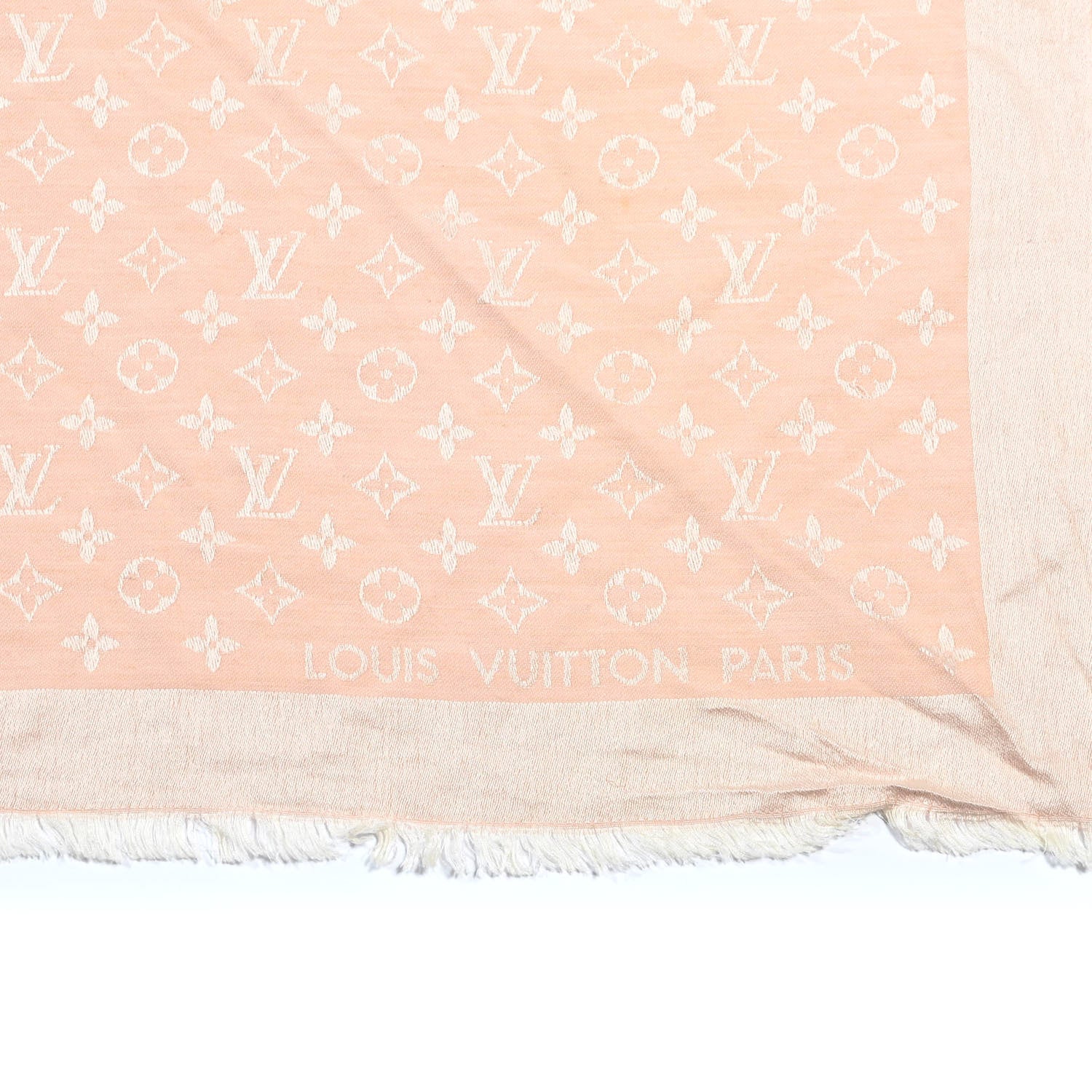 Louis Vuitton Silk Wool Monogram Shawl Rose 3 of 4