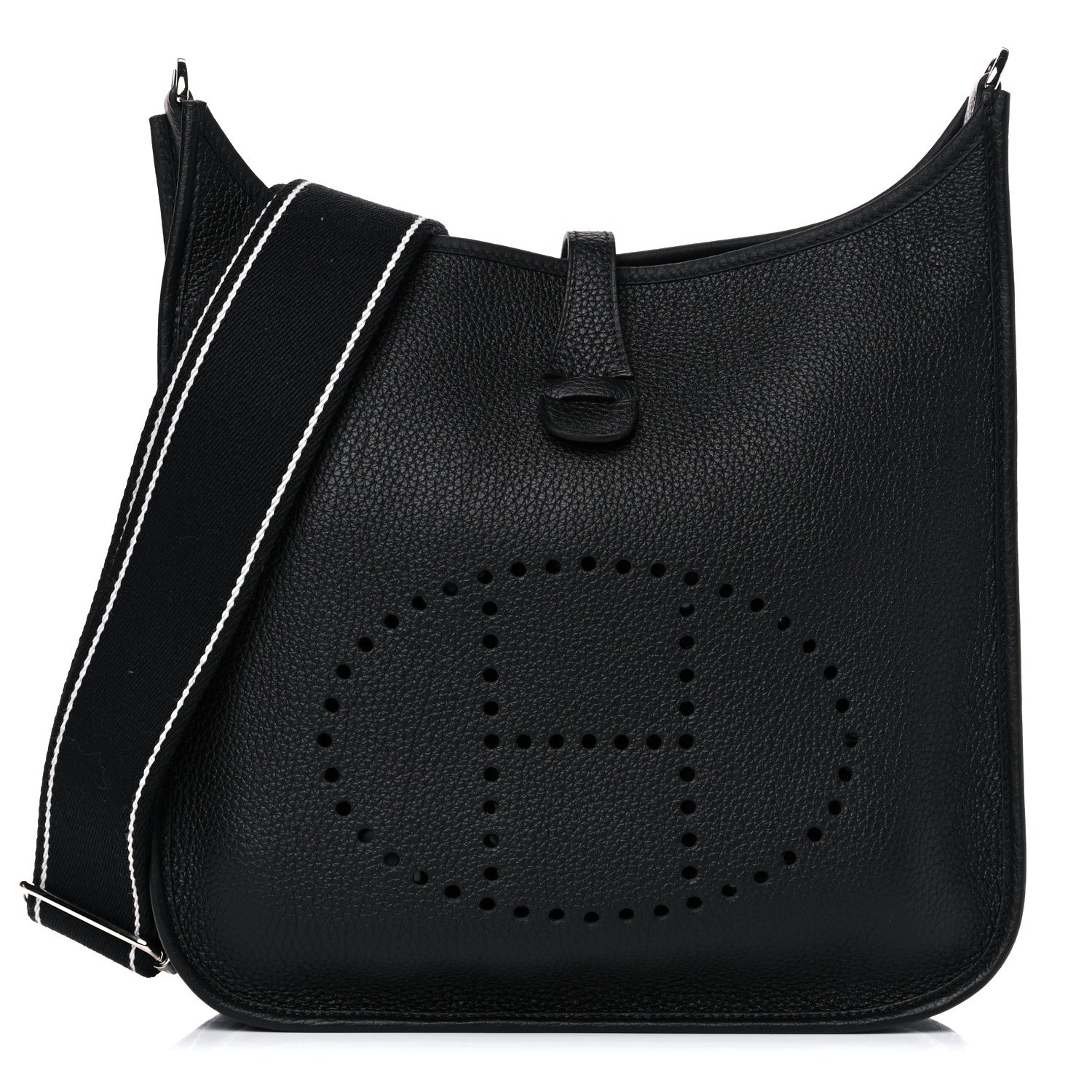 Hermes Taurillon Clemence Amazone Evelyne III PM Black White 1 of 11