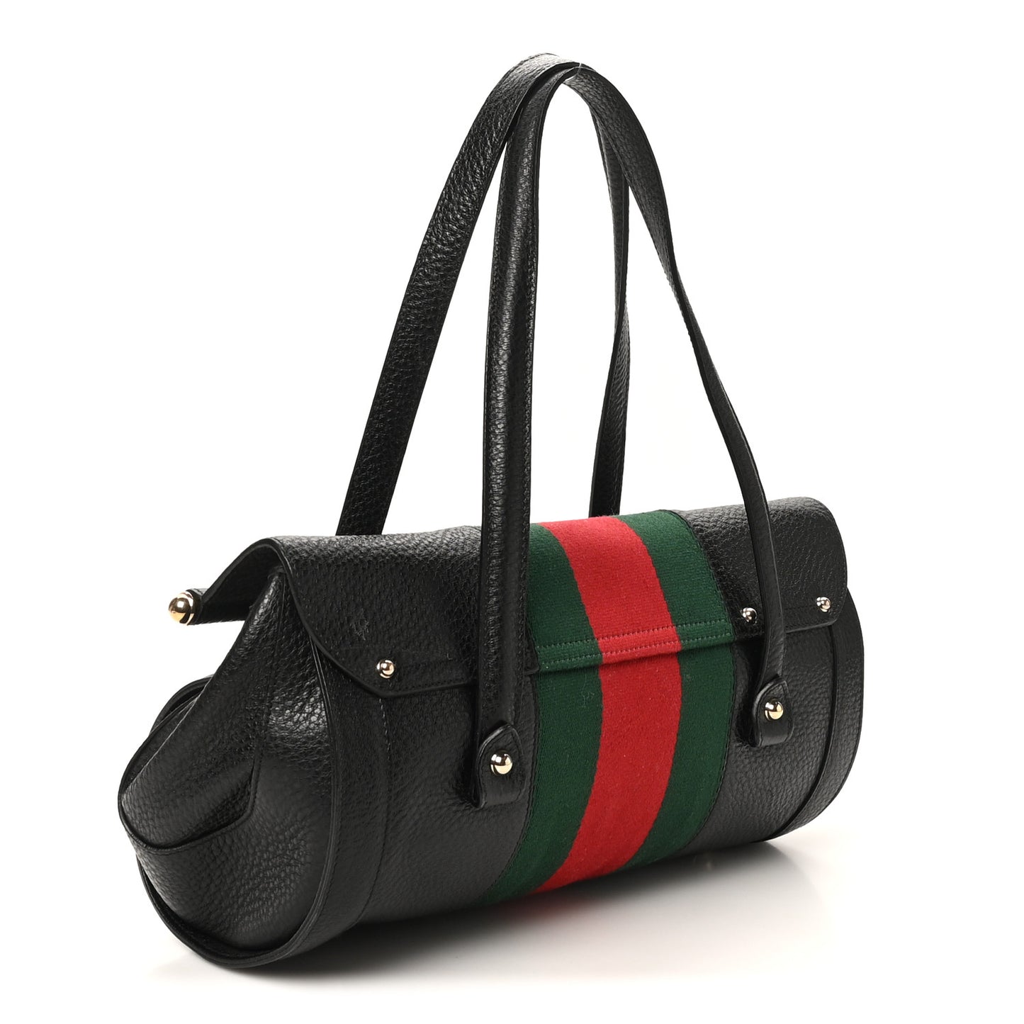 Calfskin Web Bamboo Bullet Satchel