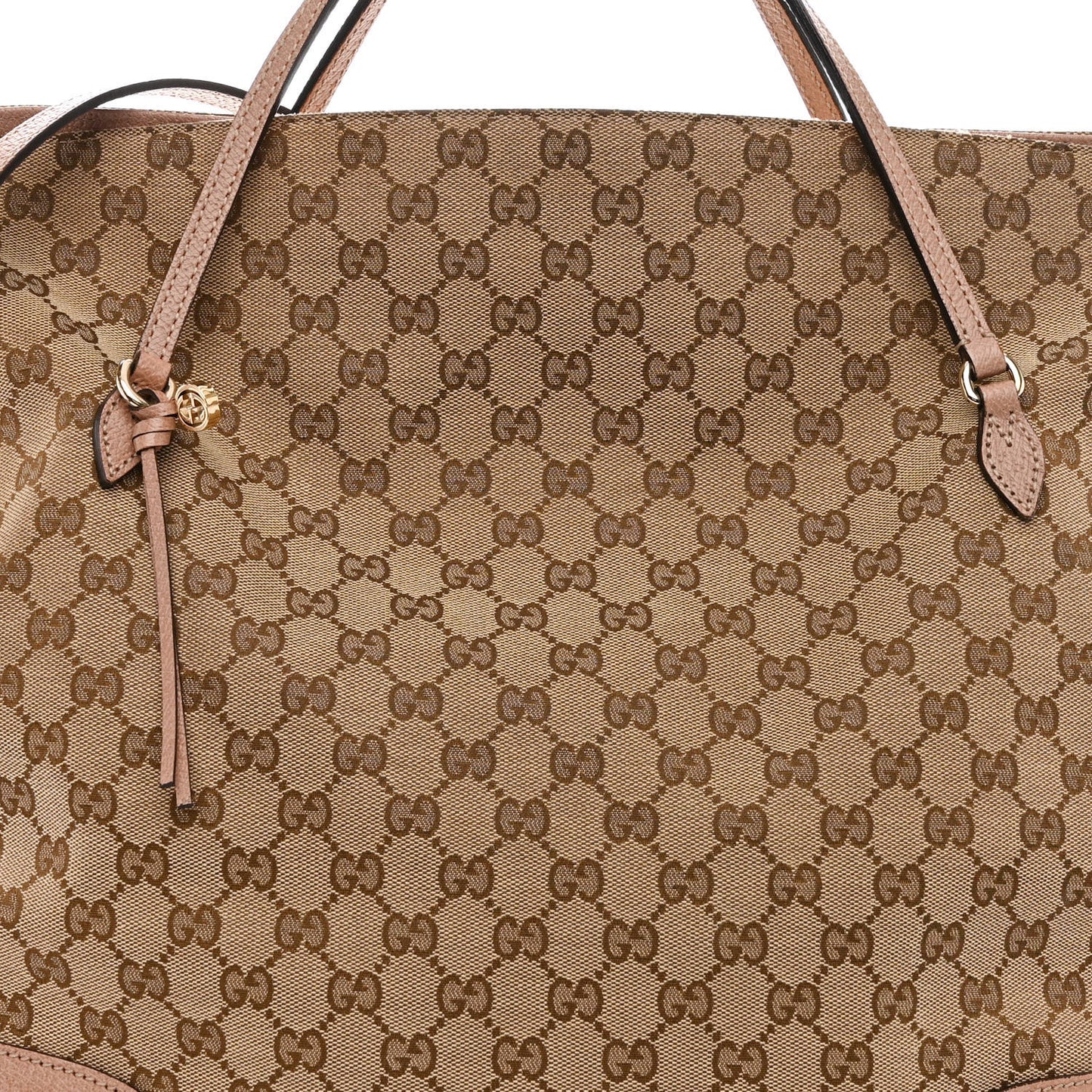 Monogram Large Bree Foldover Tote Beige Soft Pink