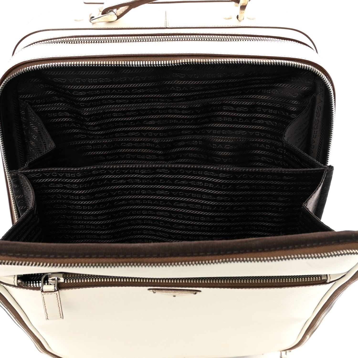 Prada Saffiano Travel Trolley Luggage White 5 of 15