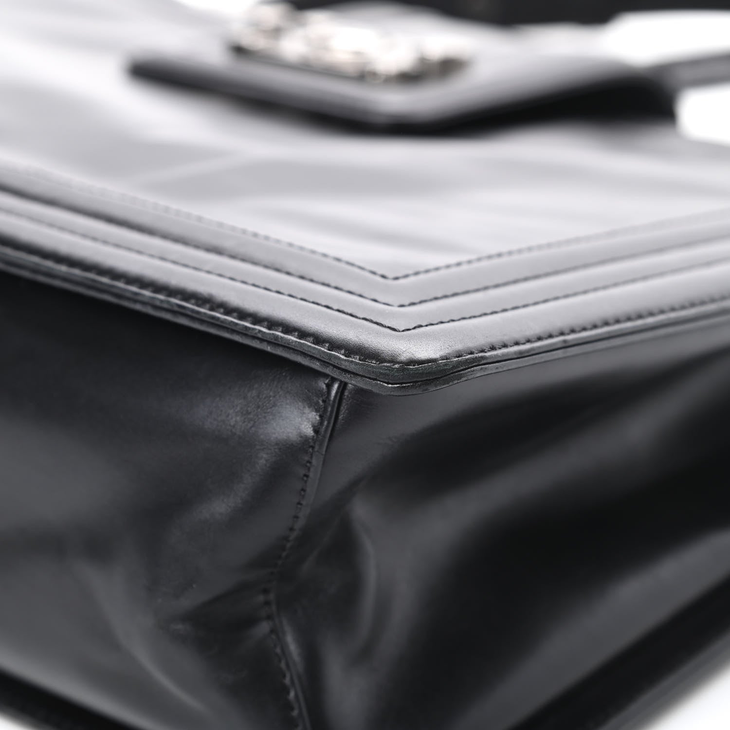 Chanel Glazed Calfskin Boy Tote Black 10 of 16