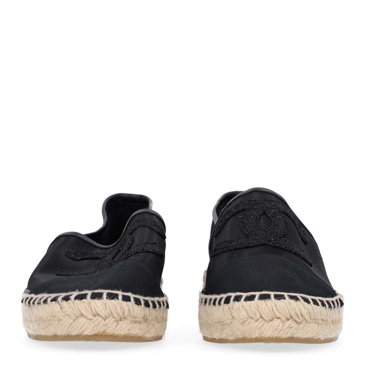 Chanel Mesh Grosgrain CC Espadrilles 40 Black 3 of 9