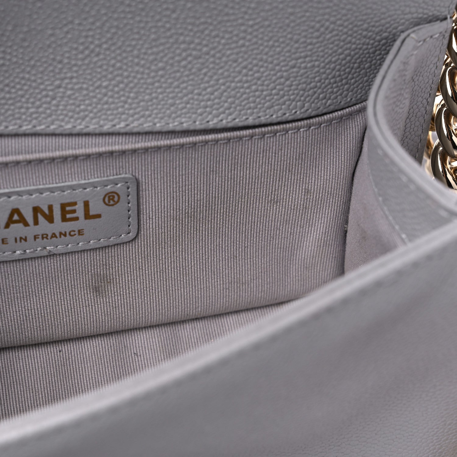 Chanel Caviar Quilted Small Boy Flap Light Grey 12 of 14