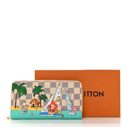 Louis Vuitton Damier Azur 2023 Christmas Animation Sailing Vivienne Zippy Wallet Dragon Fruit Pink 7 of 7