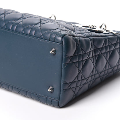 Christian Dior Lambskin Cannage Medium Lady Dior Navy 9 of 9