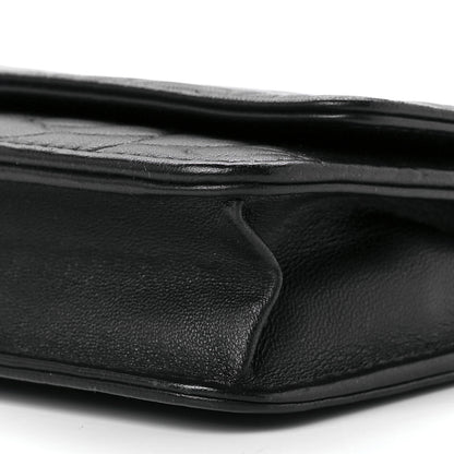 Chanel Lambskin Camellia Embossed Wallet on Chain WOC Black 9 of 12