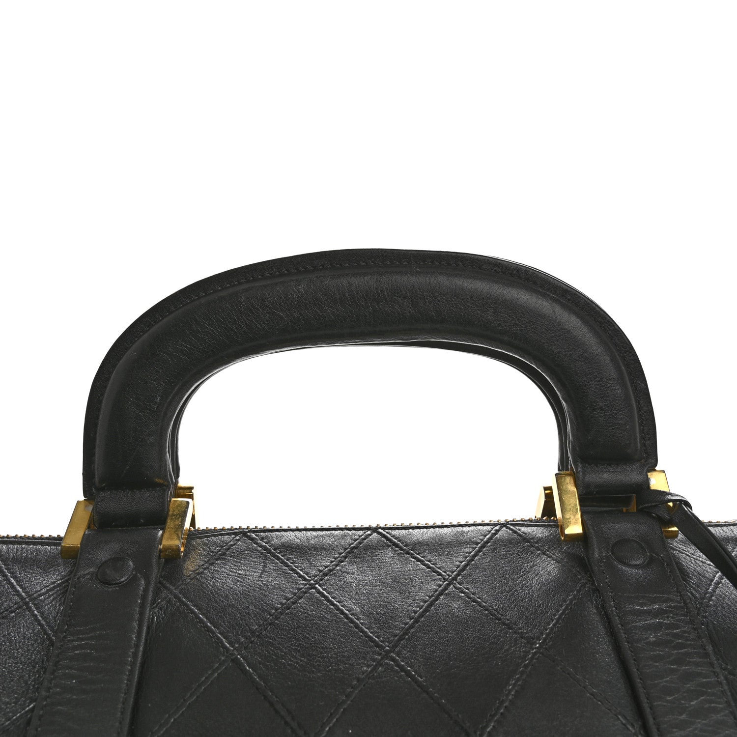 Chanel Calfskin Stitched Duffel Bag Black 12 of 16