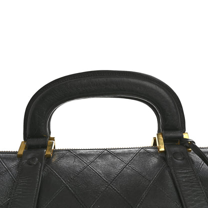 Chanel Calfskin Stitched Duffel Bag Black 12 of 16