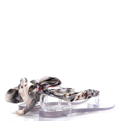 Christian Dior PVC Silk KaleiDiorscopic Mitzah Scarf Thong Sandals 39 Multicolor 4 of 8