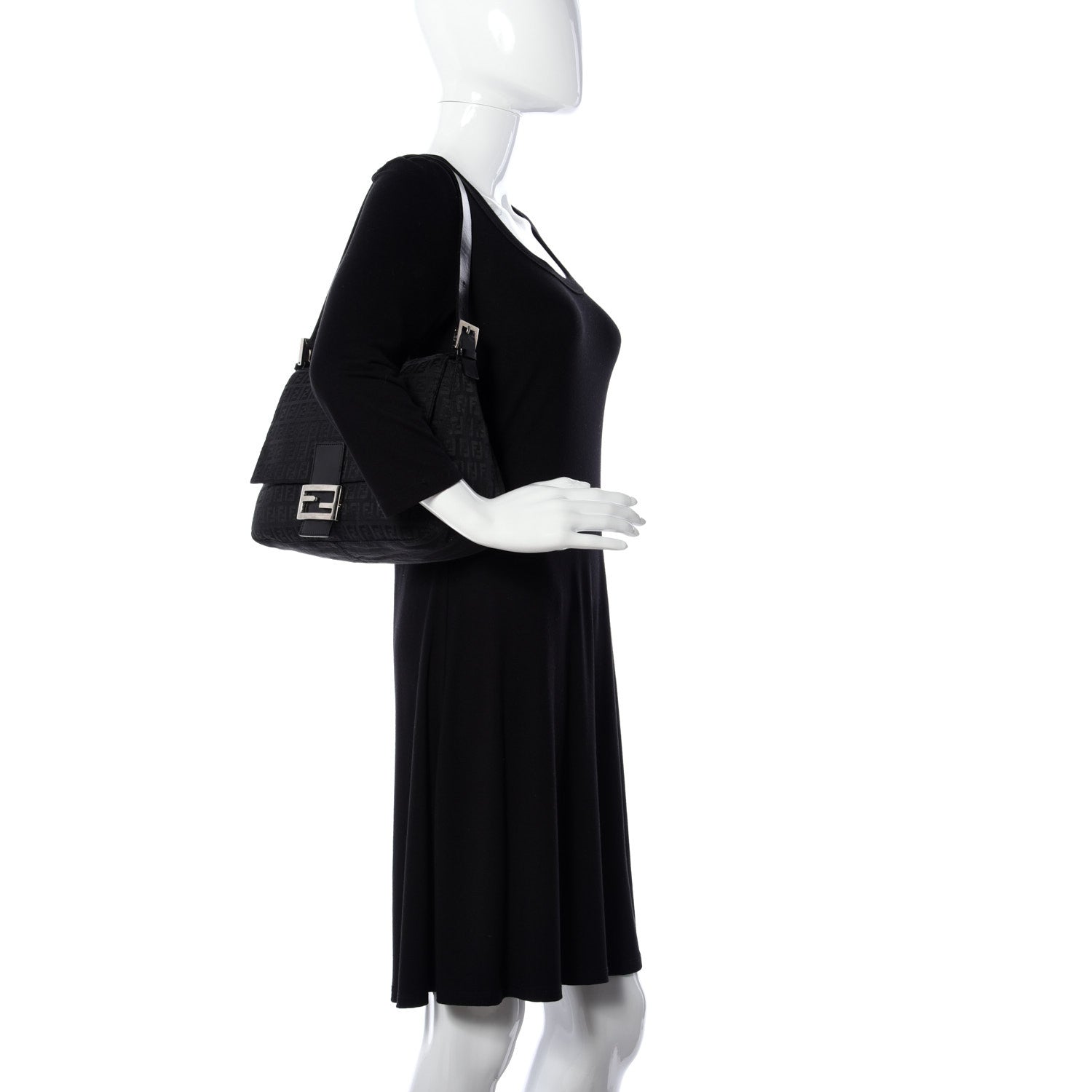 Fendi Zucchino Mama Baguette Black 2 of 10