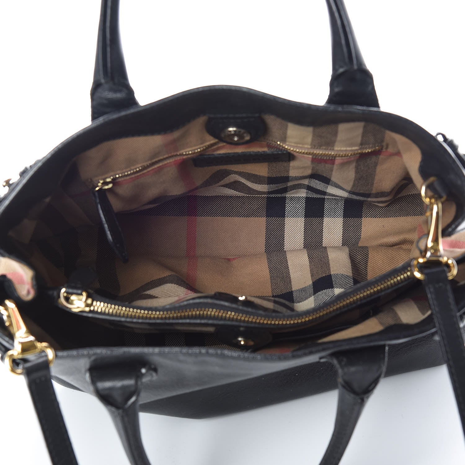 Burberry Smooth Calfskin Medium Banner Tote Black 6 of 19