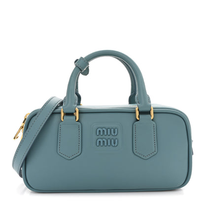 Miu Miu Calfskin Regular Arcadie Top Handle Bag Aqua 1 of 9