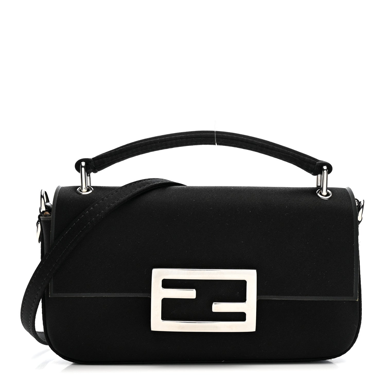 Fendi Silk Satin Phone Baguette Black 1 of 16