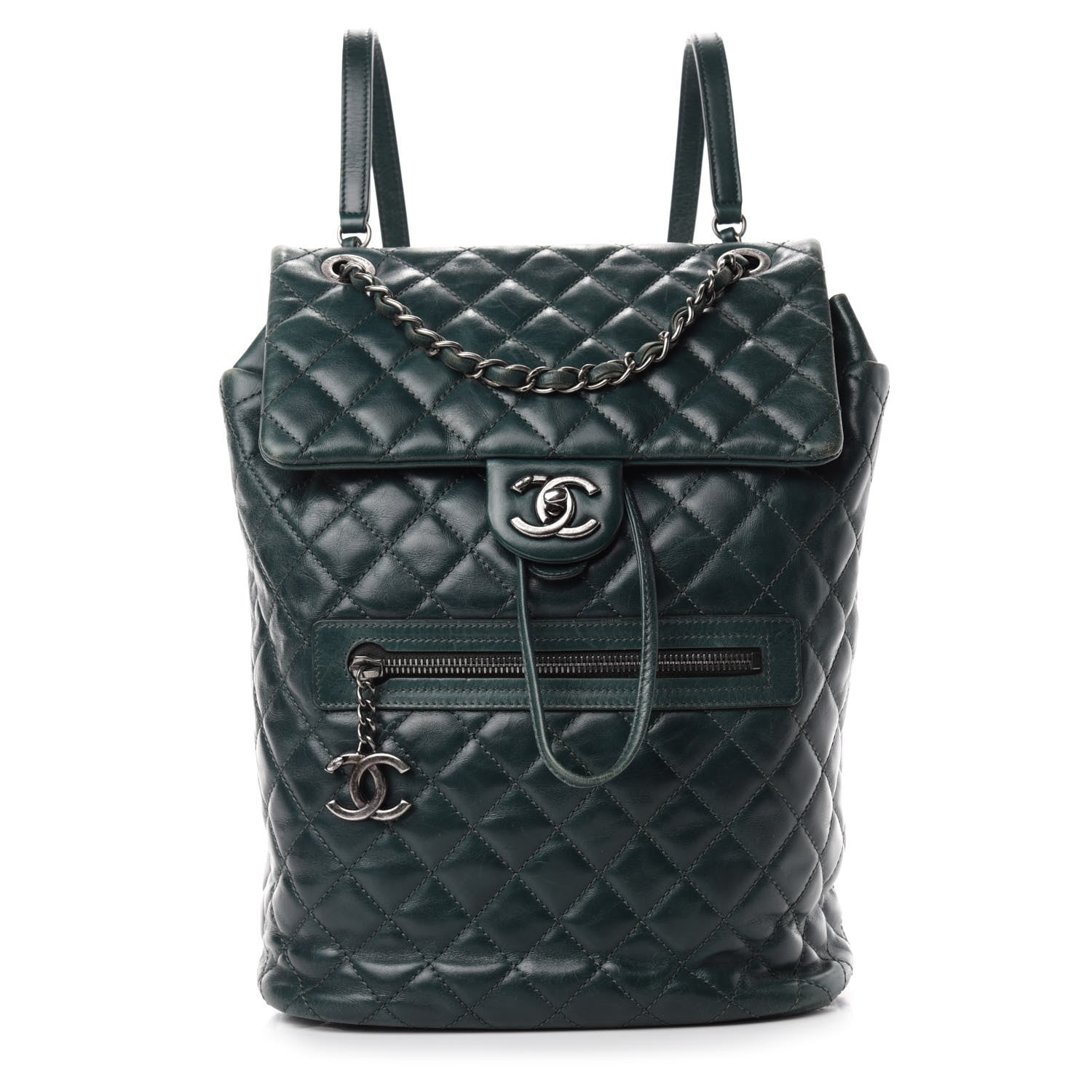 Chanel Calfskin Quilted Large Salzburg Mountain Backpack Dark Green 1 of 13