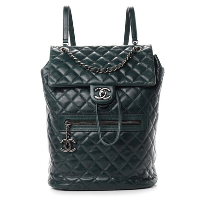 Chanel Calfskin Quilted Large Salzburg Mountain Backpack Dark Green 1 of 13