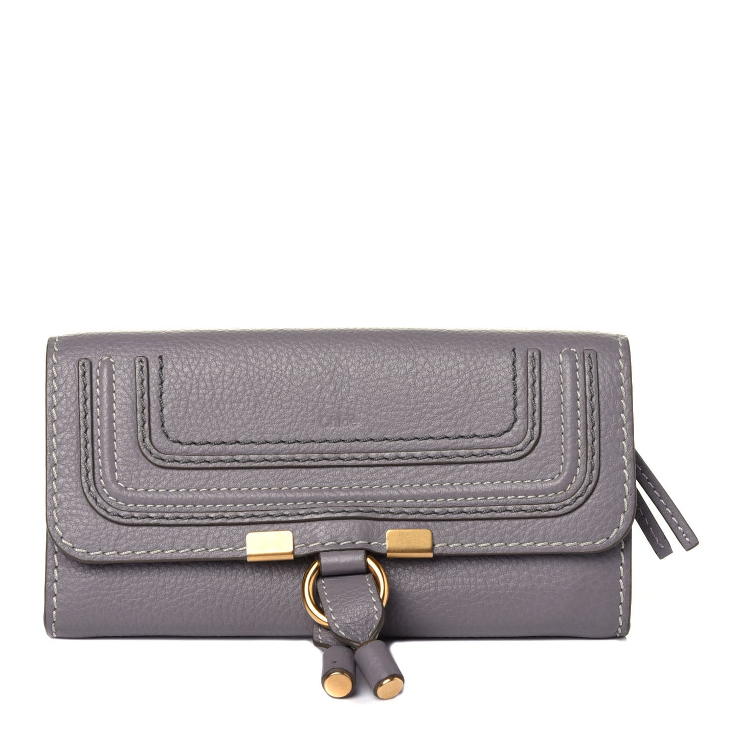 Calfskin Marcie Continental Flap Wallet Cashmere Grey