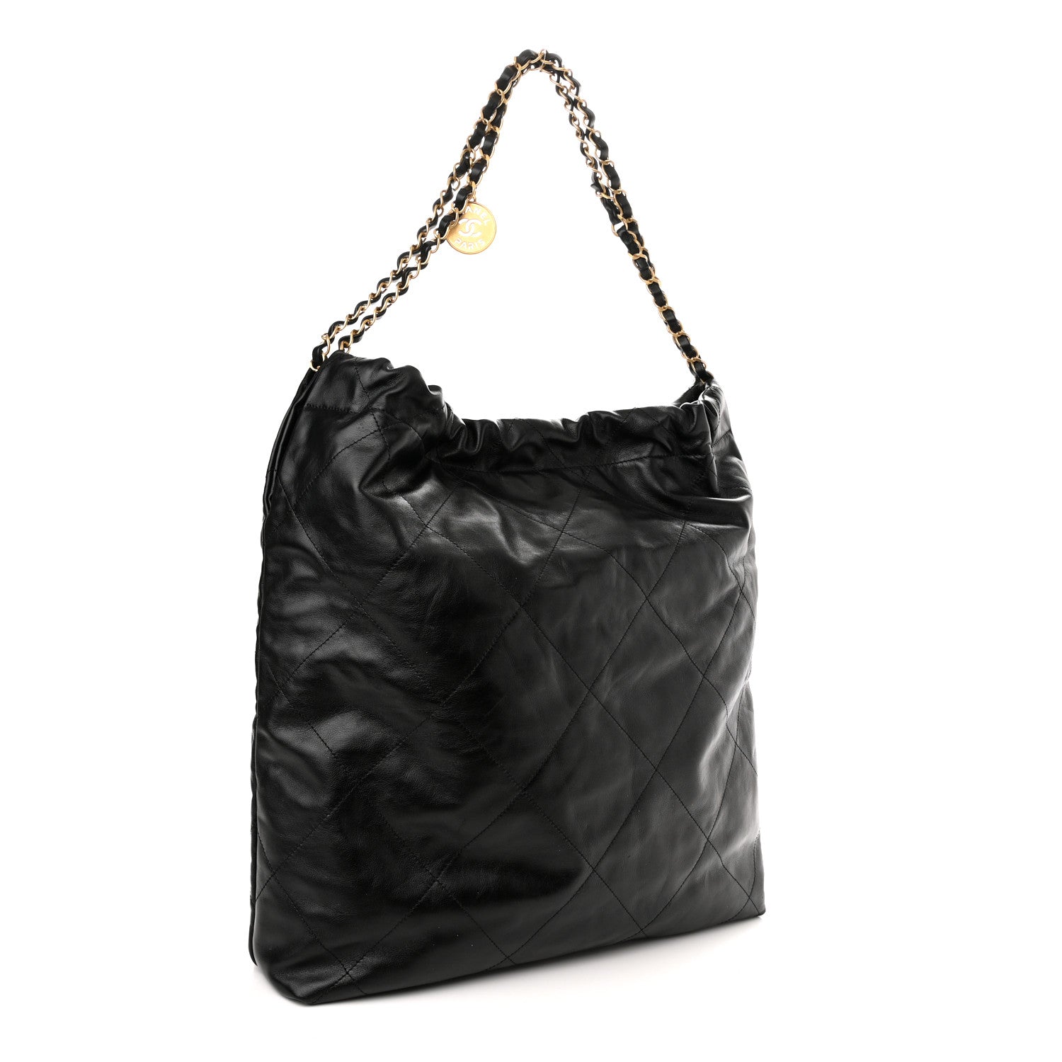 Chanel Shiny Calfskin Quilted Large Chanel 22 Black 4 of 11