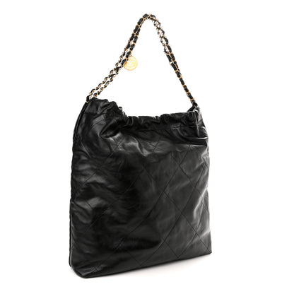Chanel Shiny Calfskin Quilted Large Chanel 22 Black 4 of 11