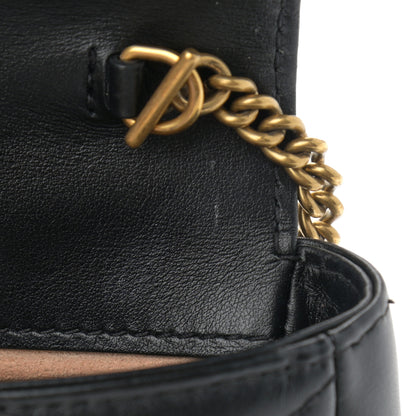 Gucci Calfskin Matelasse Super Mini GG Marmont Shoulder Bag Black 9 of 15