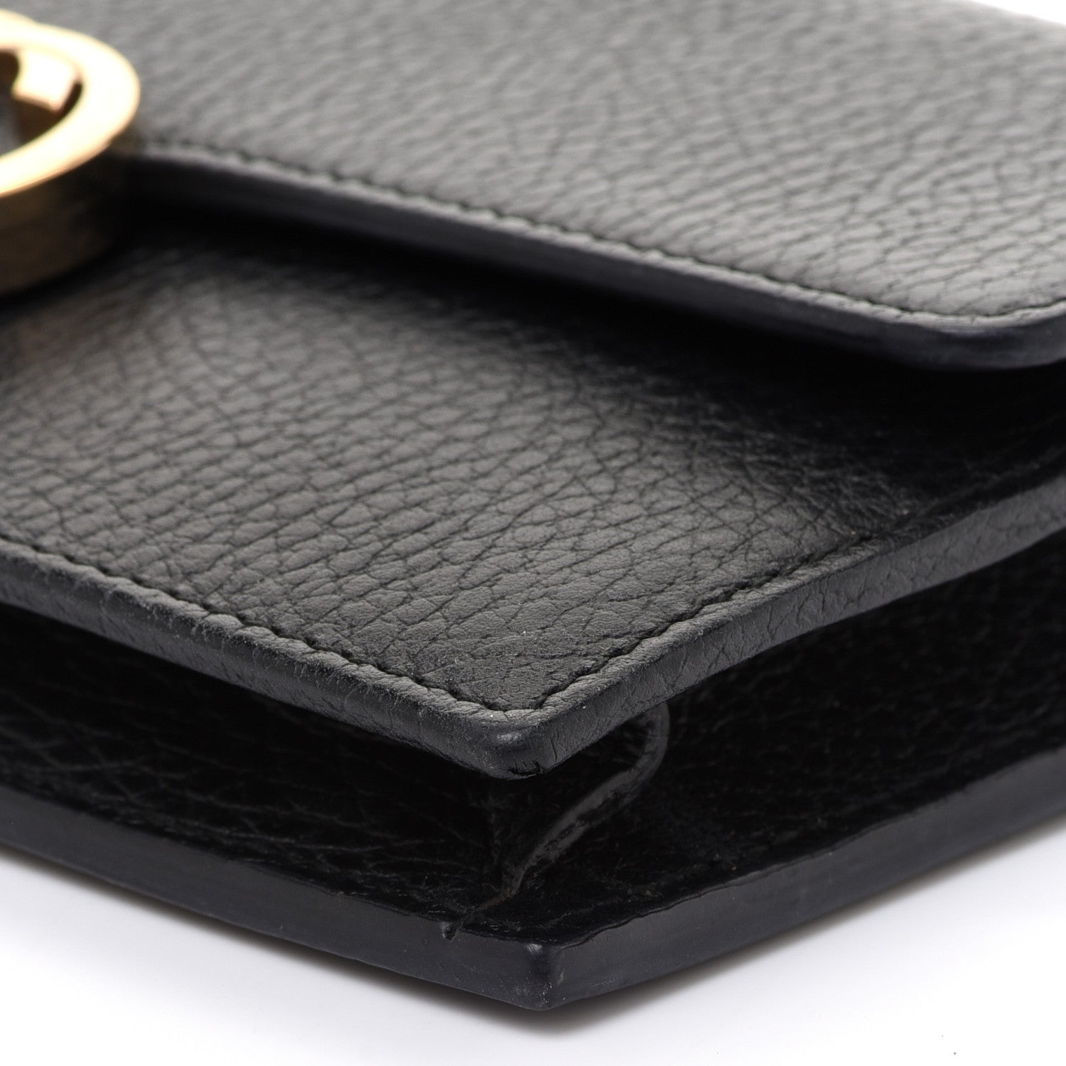 Gucci Dollar Calfskin Interlocking G Chain Wallet Black 9 of 12