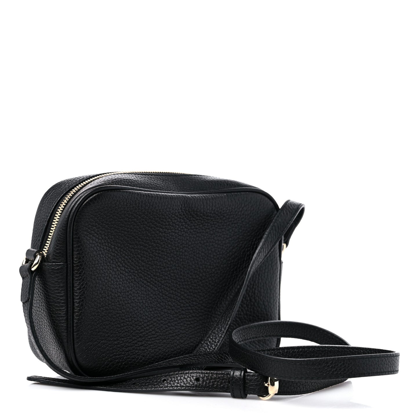 Pebbled Calfskin Small Soho Disco Bag Black
