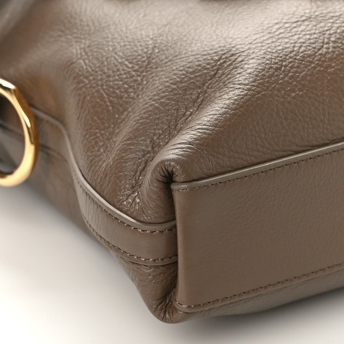 Tumbled Calfskin Medium Voyou Bag Taupe
